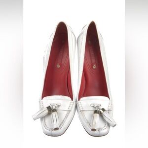 Celine White Leather Oxford Loafer Heels — Rare